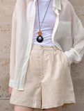 Linen Loose Fit Shorts_CWBSP00729