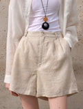 Linen Loose Fit Shorts_CWBSP00729