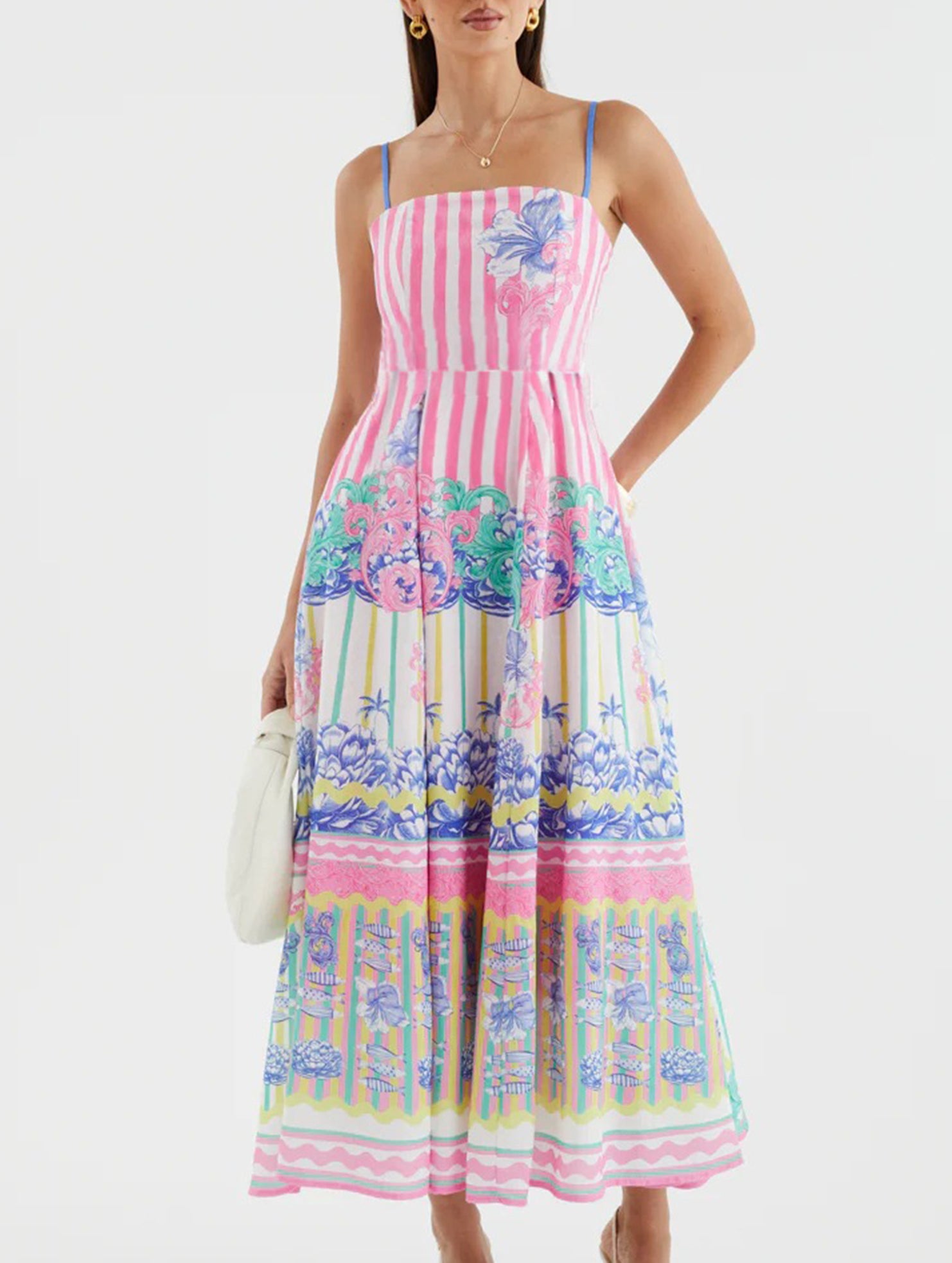 Print Cami Flowy Maxi Dress_CWDMD02822