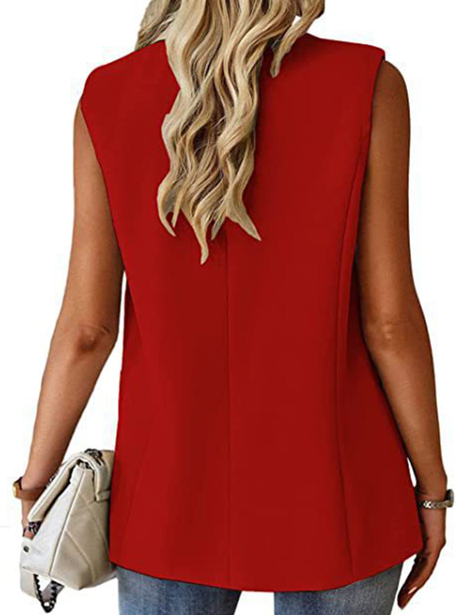 Sleeveless Blazer Vest_CWOBL00294