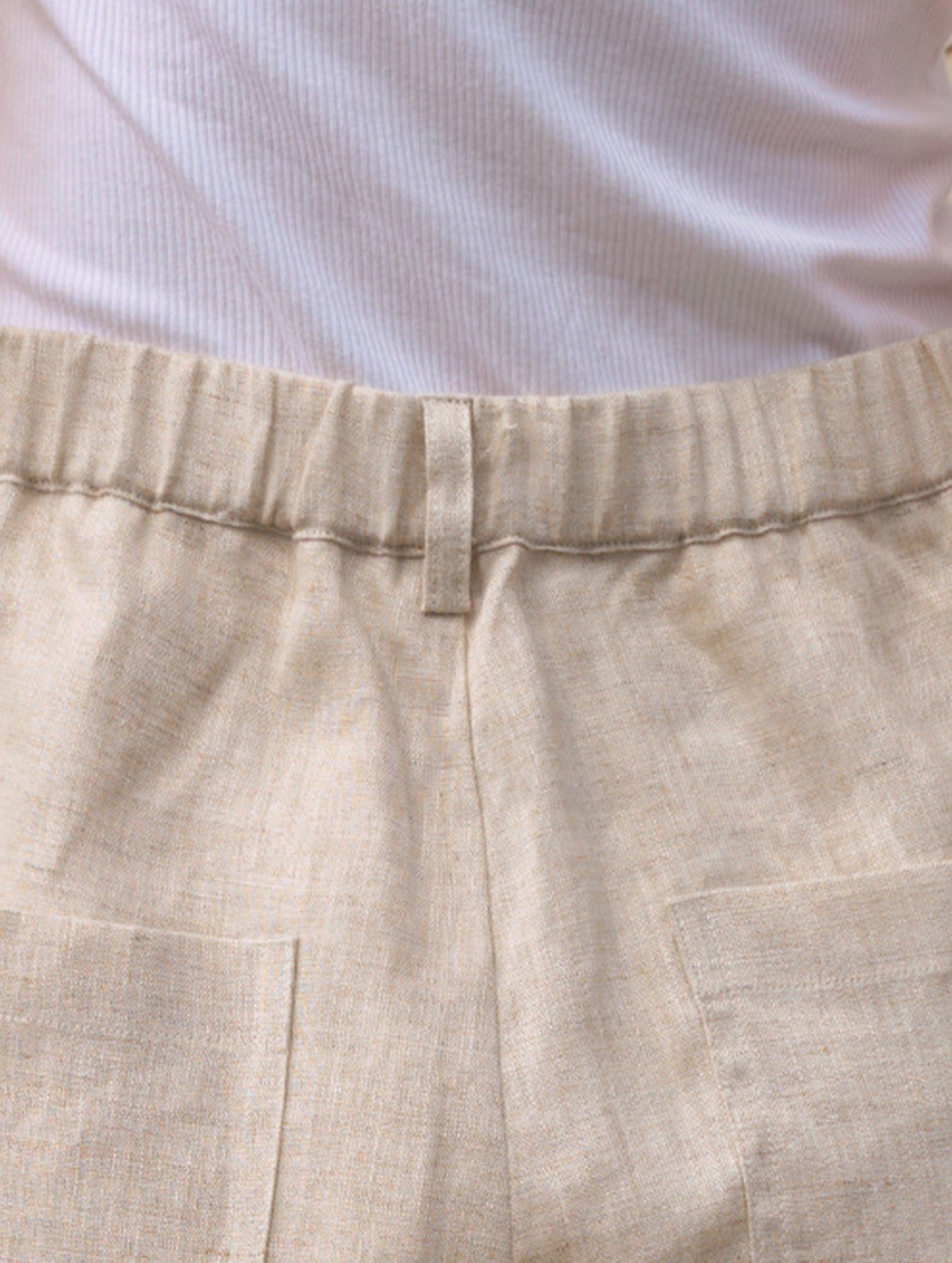 Linen Loose Fit Shorts_CWBSP00729