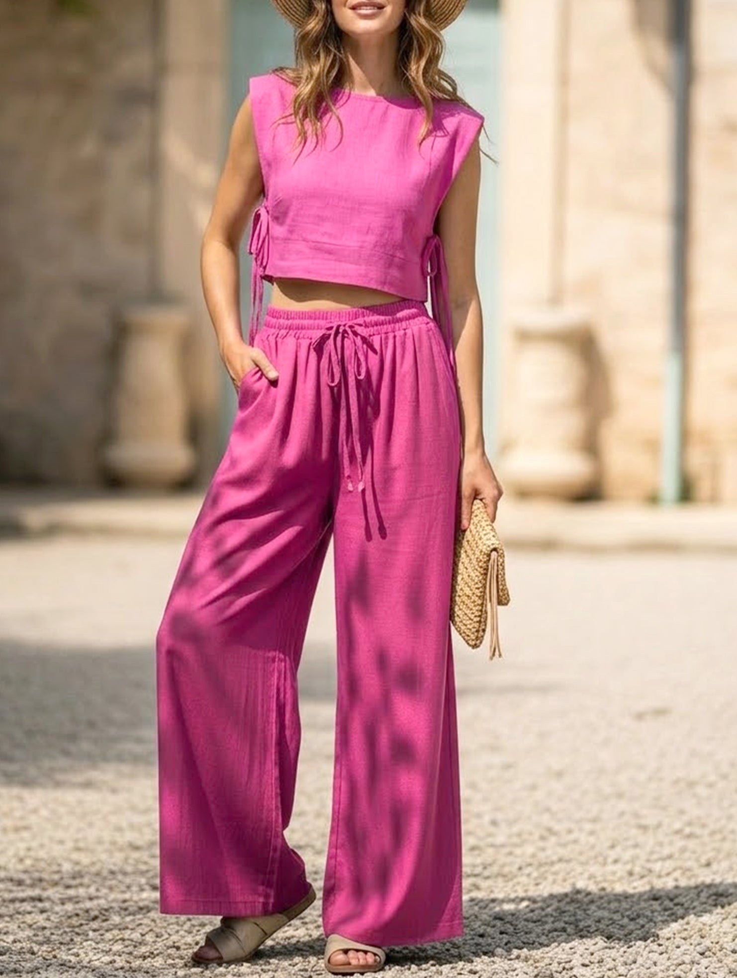 Tank Wide Leg Pants Set_CWBLP01692