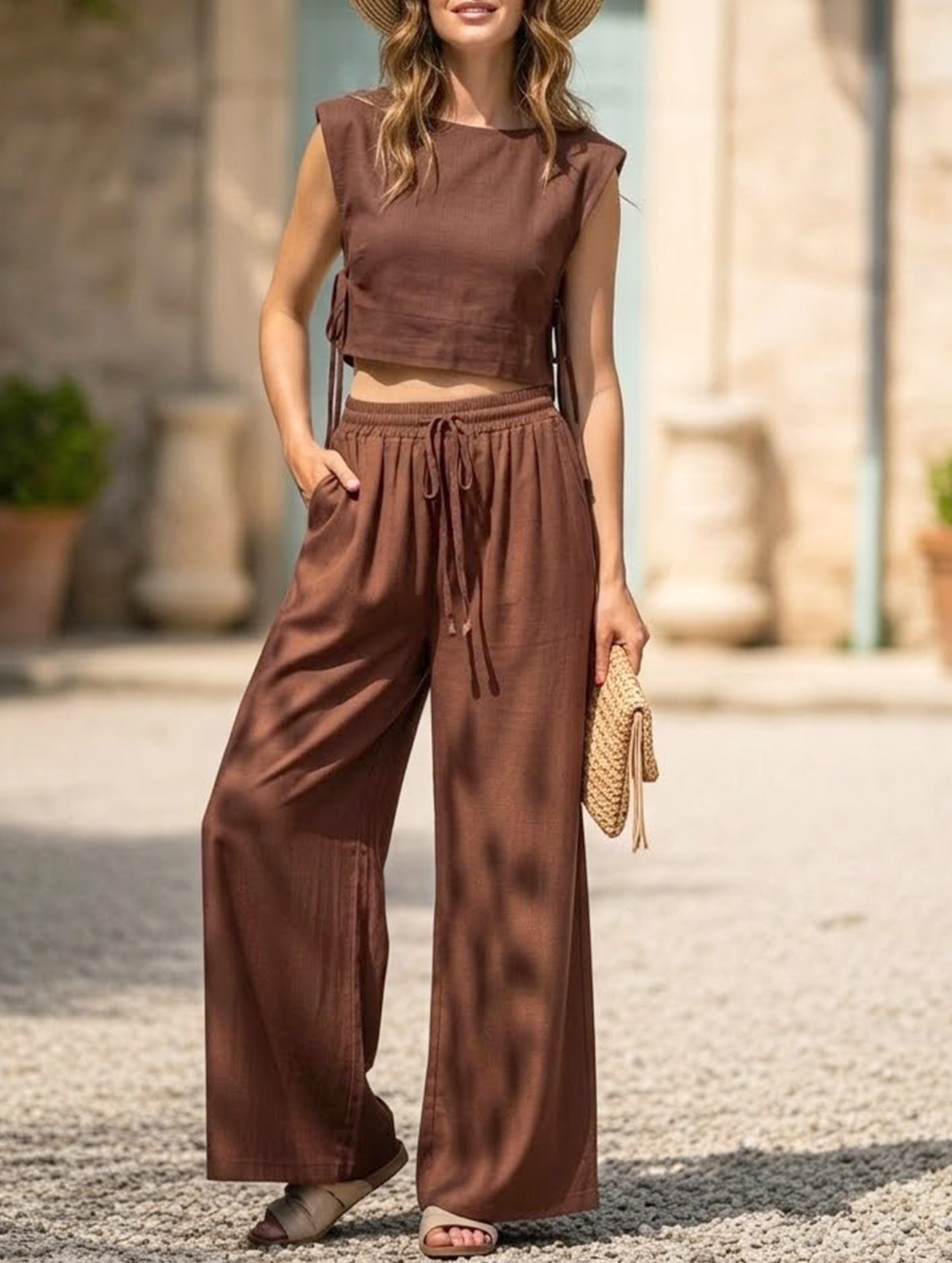 Tank Wide Leg Pants Set_CWBLP01692