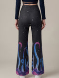 Star Print Flare Knit Pants_CWBLP01675