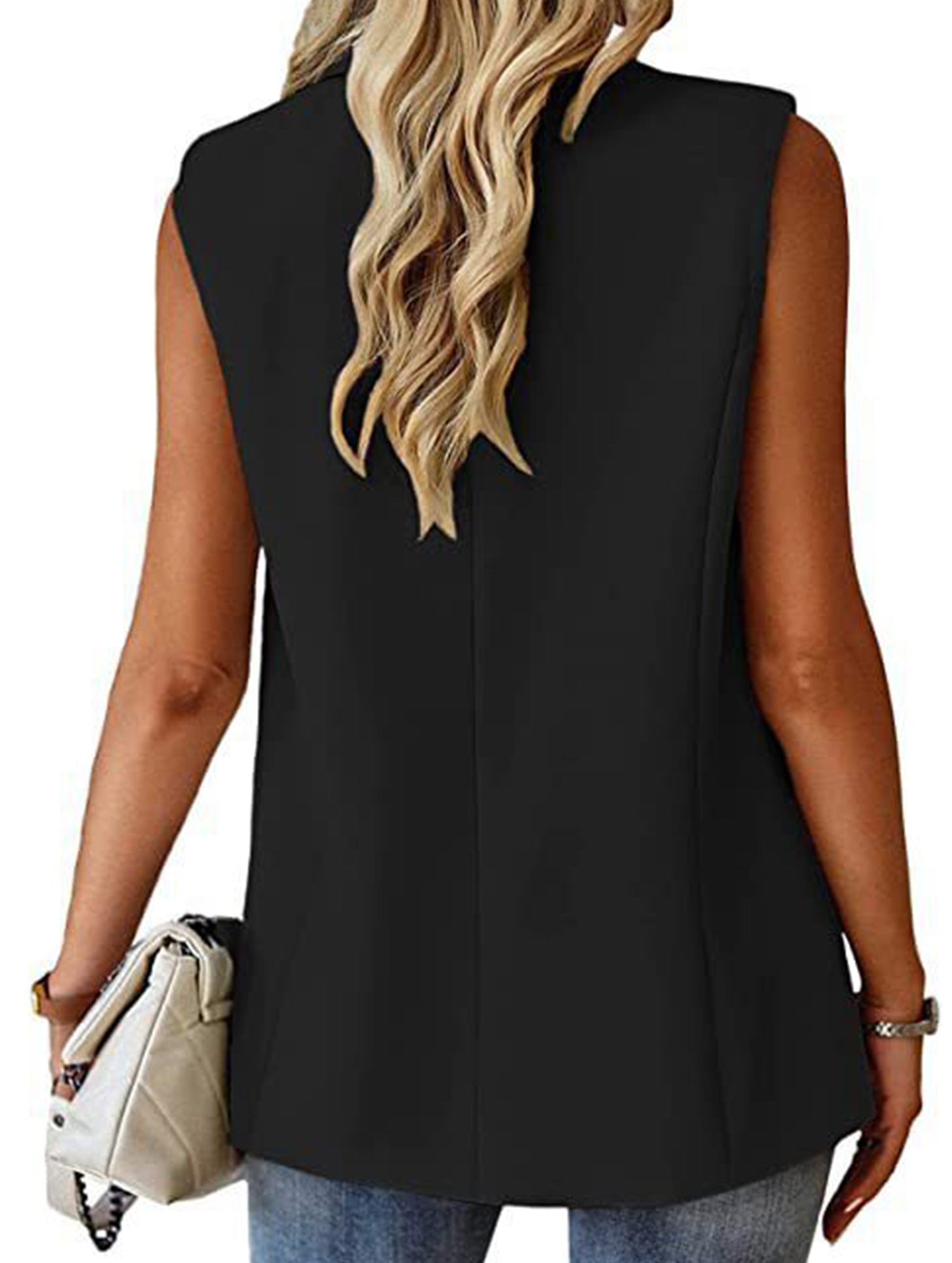 Sleeveless Blazer Vest_CWOBL00294