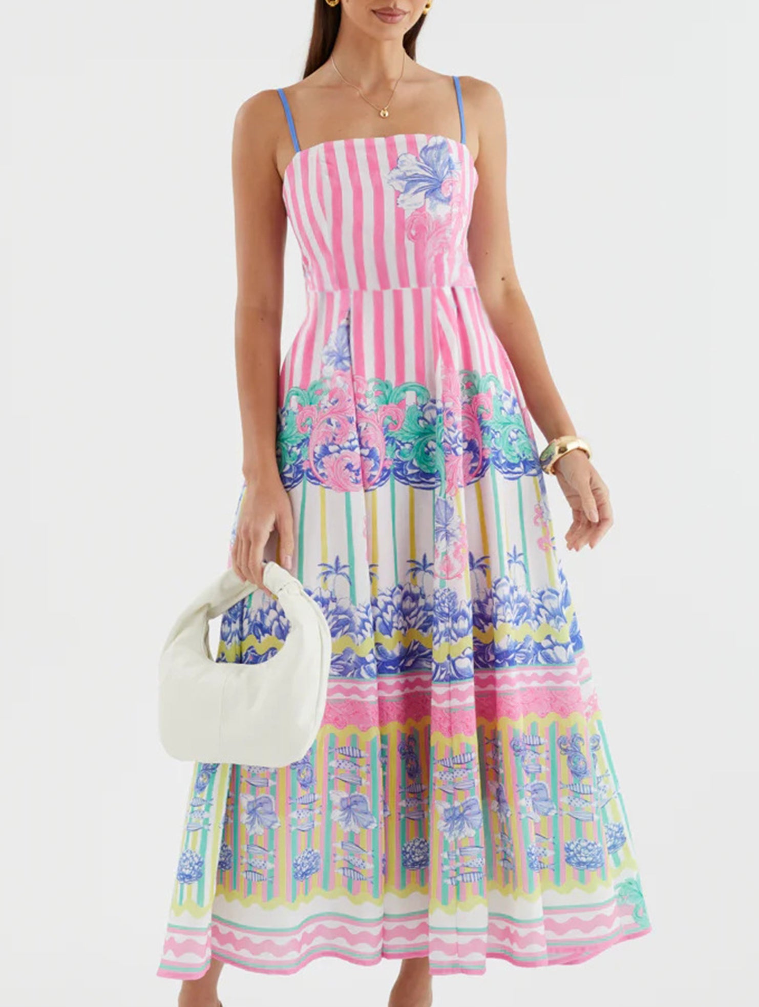 Print Cami Flowy Maxi Dress_CWDMD02822