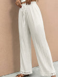 Lace Patch Straight Pants_CWBLP01683