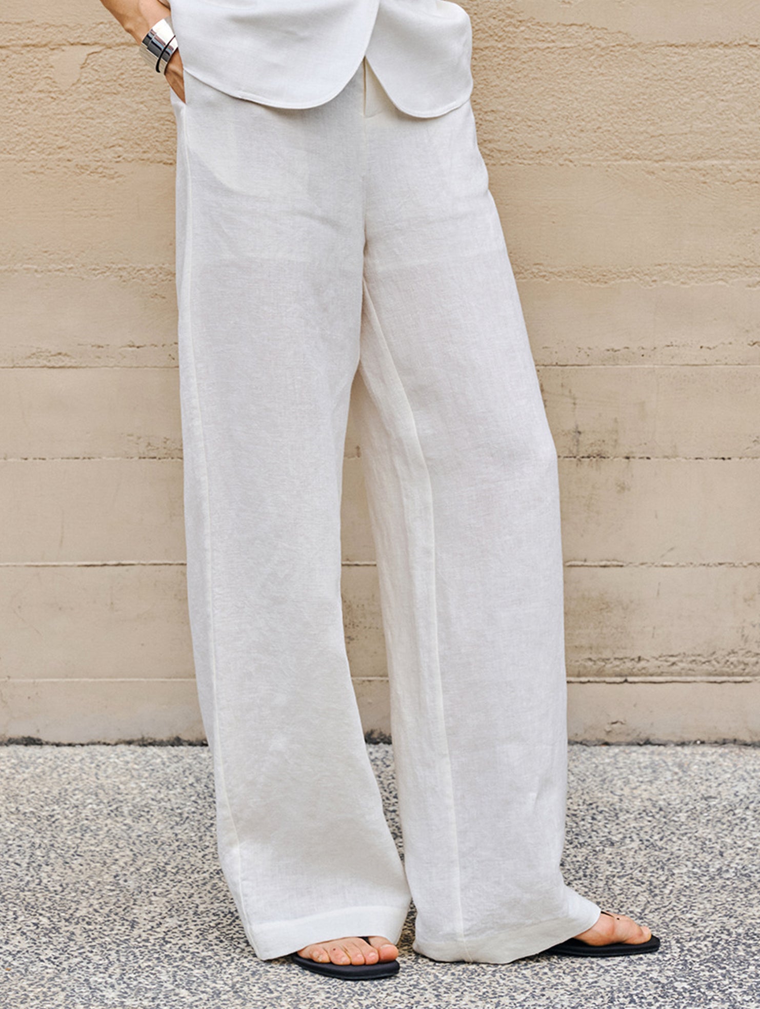 Linen High Waist Straight Pants_CWBLP01687