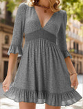 Boho Floral Print Midi Dress – Short Sleeve Summer Tunic