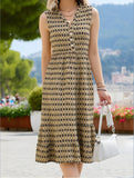 Vintage Sleeveless V-Neck Maxi Dress – Flowy Summer Classic