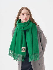 SOLID COLOR FAUX CASHMERE SCARF WINTER WRAP_CWASC2303