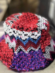 Cwah2213_Ethnic Retro Color Matching Knitted Bucket Hat