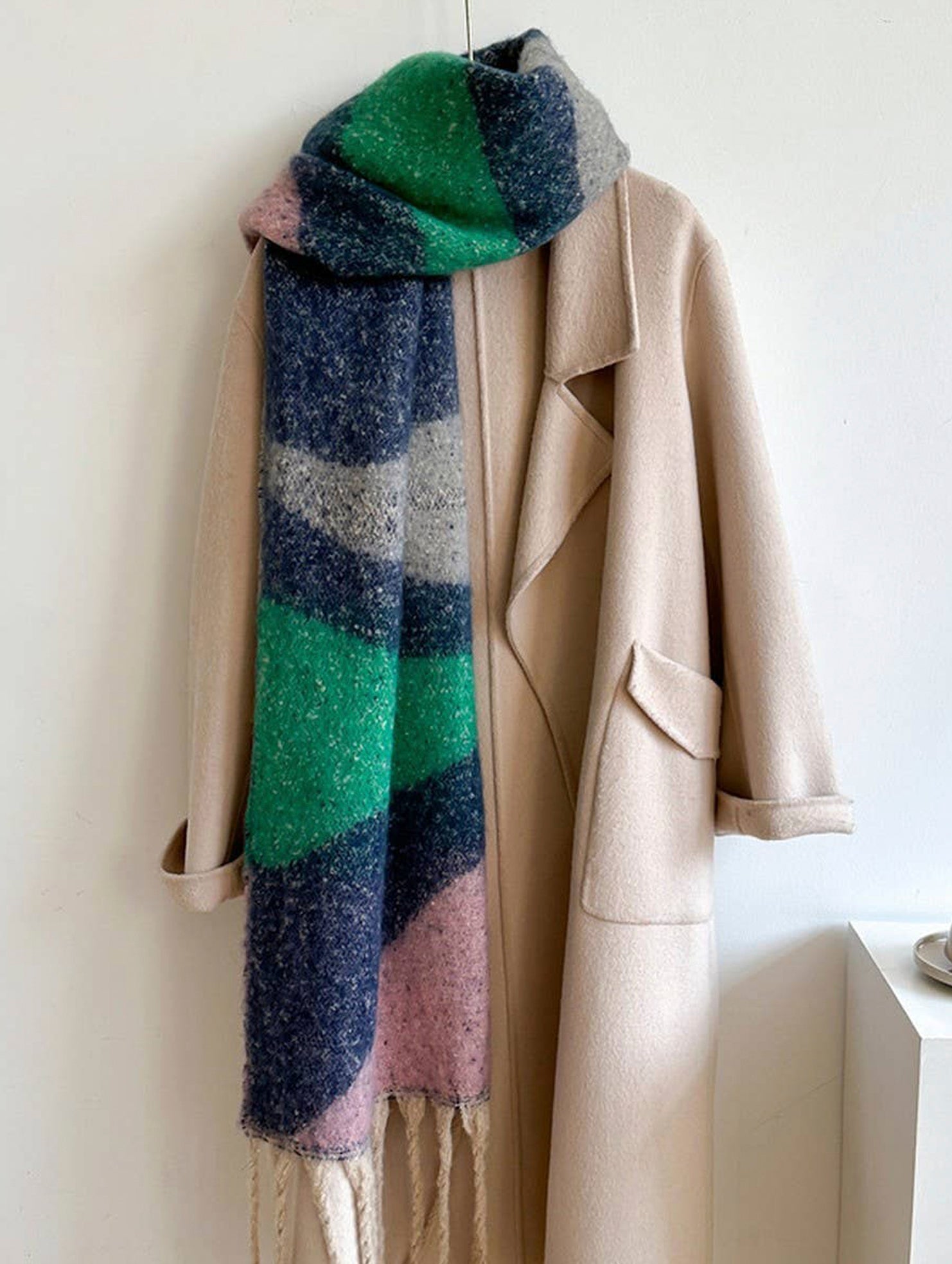 COLORBLOCK WINTER SCARF THICK WARM UNISEX WRAP_CWASC0969
