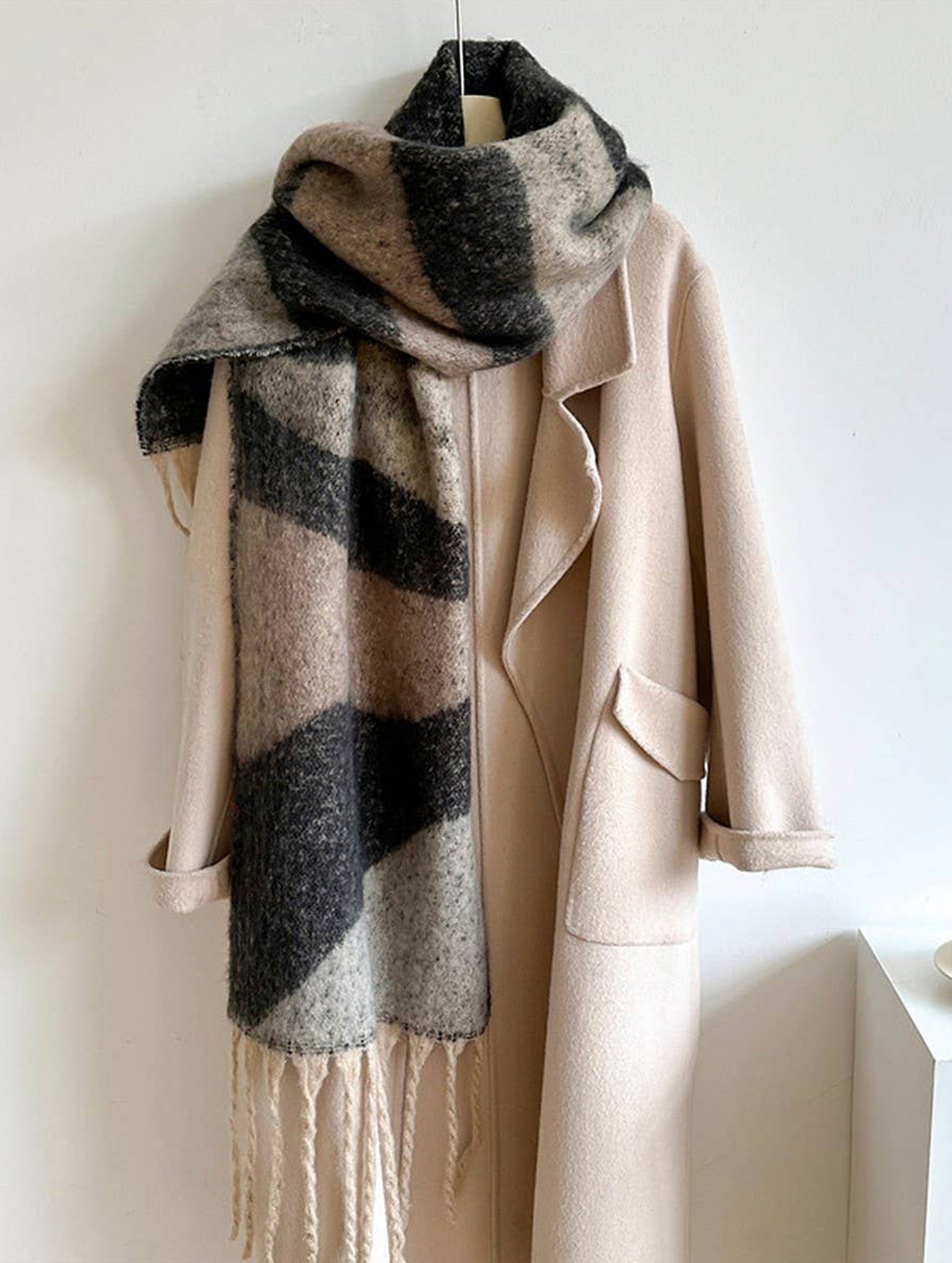 COLORBLOCK WINTER SCARF THICK WARM UNISEX WRAP_CWASC0969