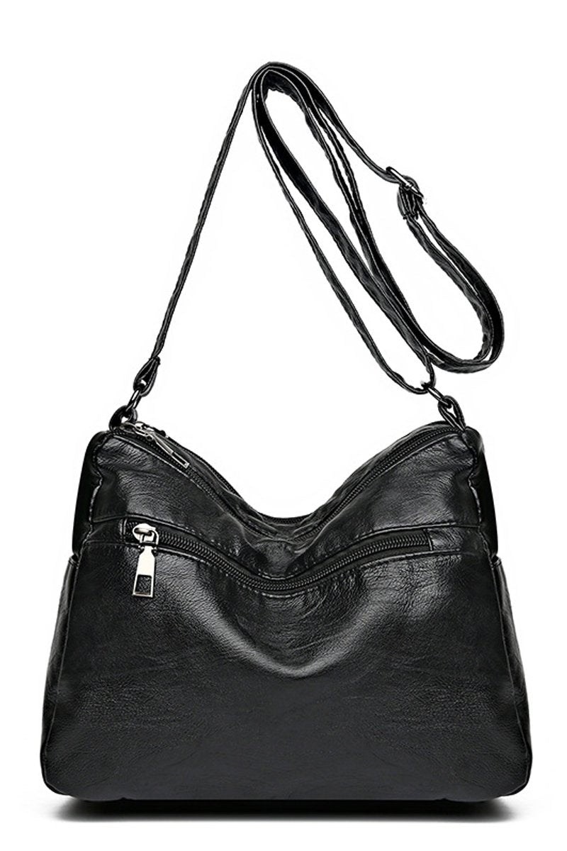 TEXTURE SOFT LEATHER MESSENGER BAG
