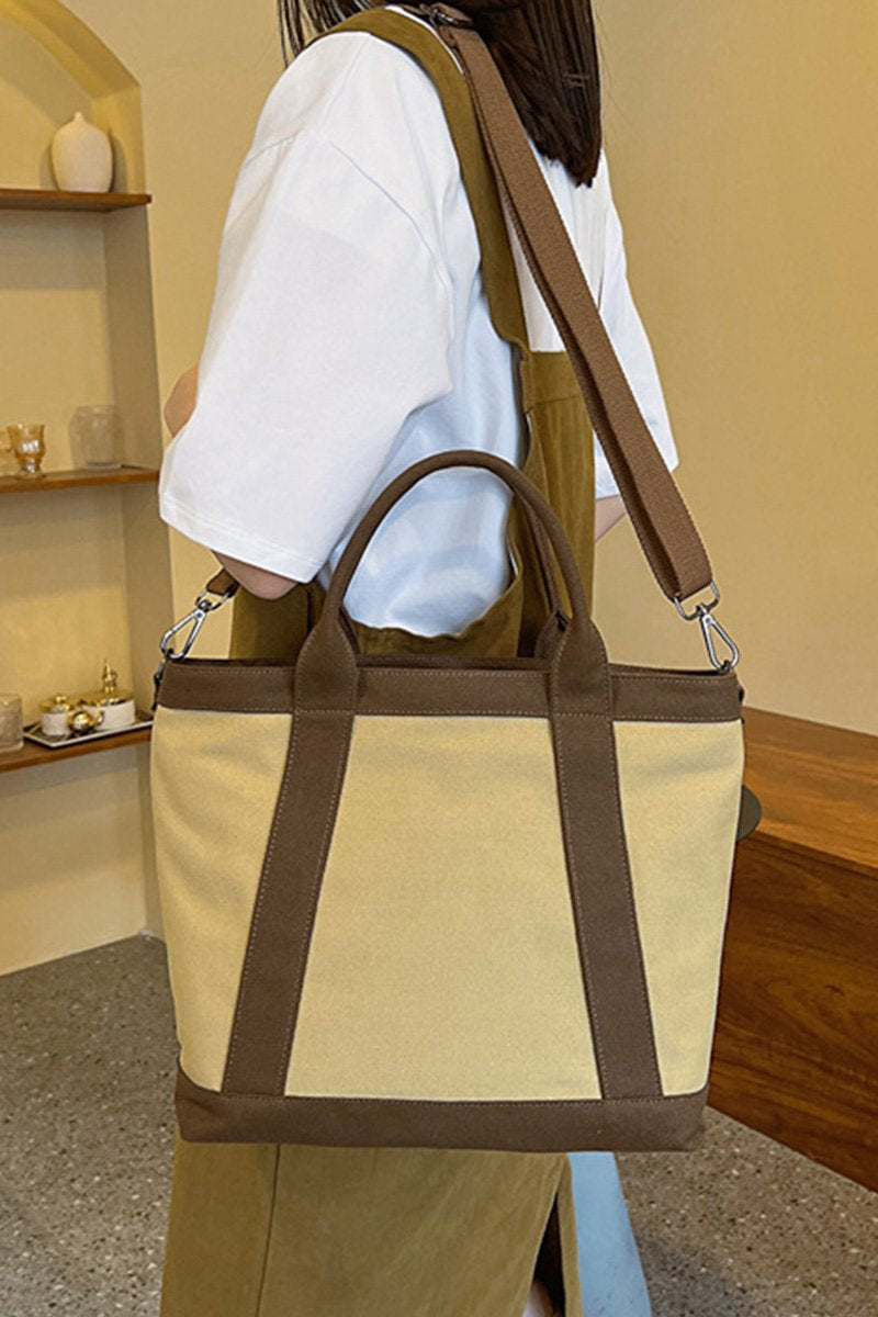 HANDLE LINE LARGE CROSS BODY CANVAS BAG