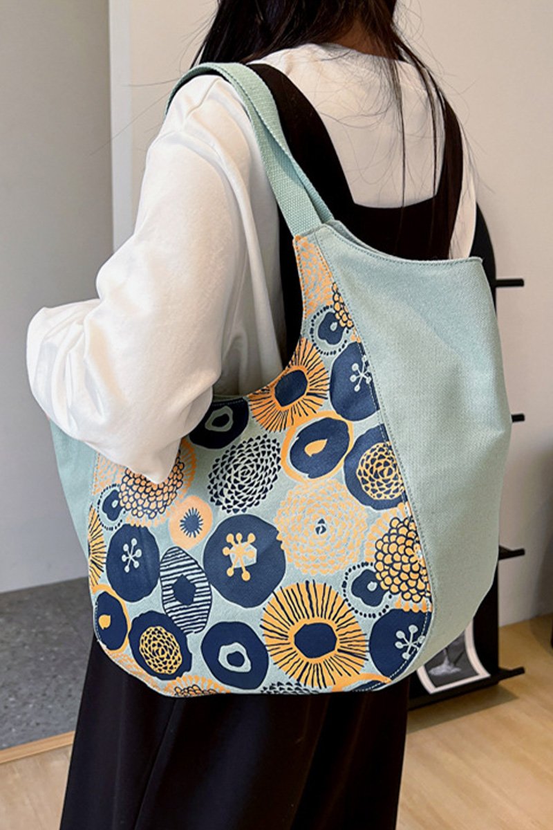 MODERN PATTERNED CASUAL CANVAS SHOULDER BAG