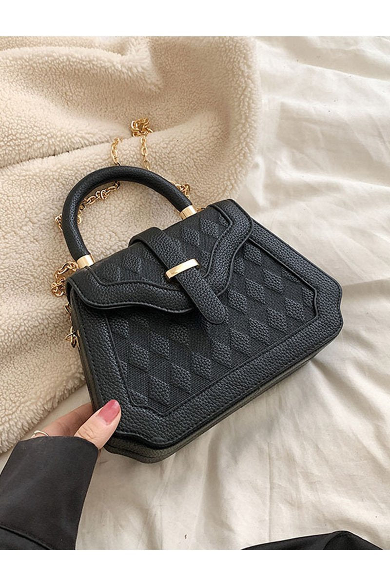 PLAID BOX HANDLE CROSS CHAIN SMALL BAG