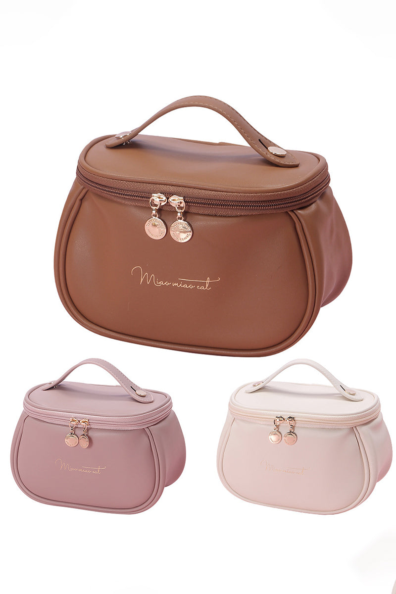 LETTER GRAPHIC PU MAKEUP BAG