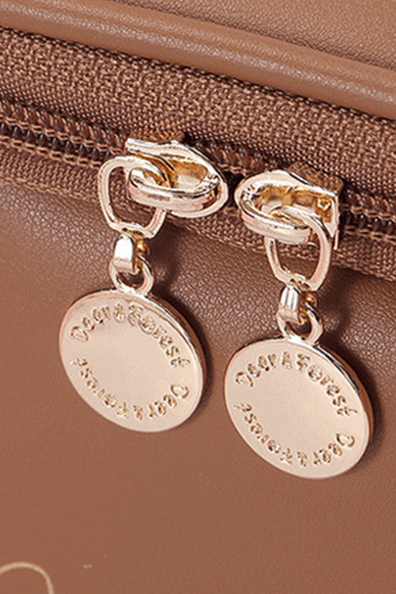 LETTER GRAPHIC PU MAKEUP BAG