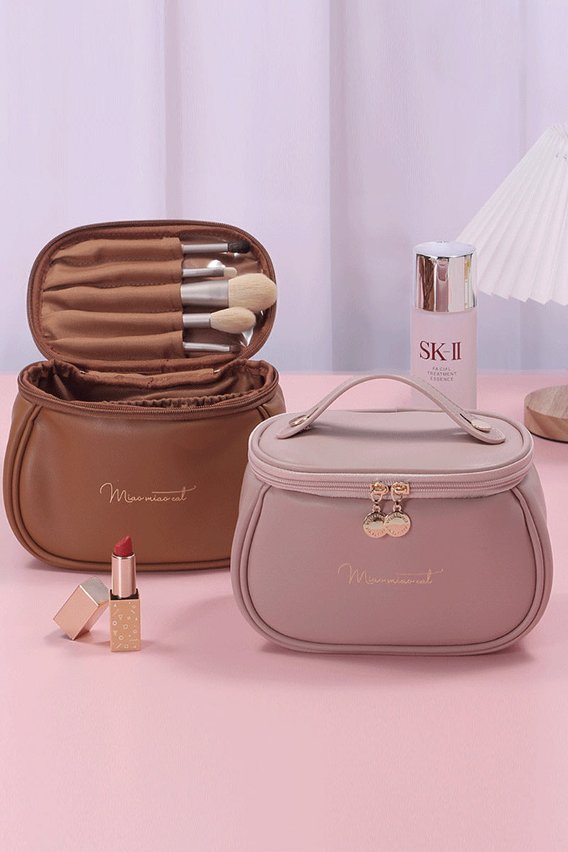 LETTER GRAPHIC PU MAKEUP BAG