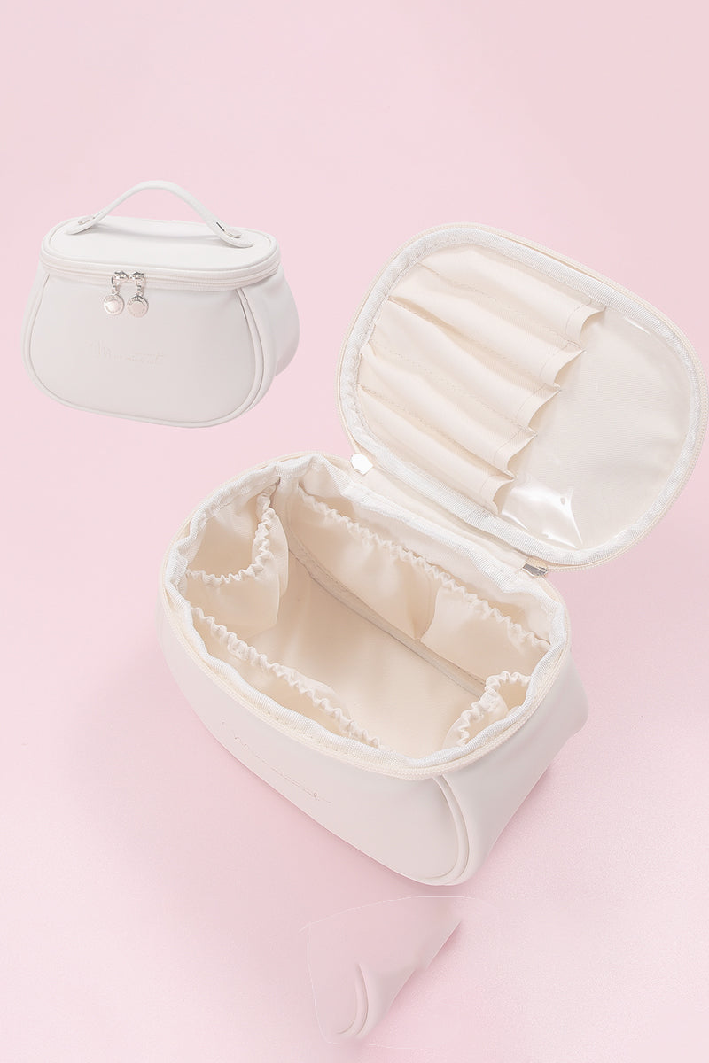 LETTER GRAPHIC PU MAKEUP BAG