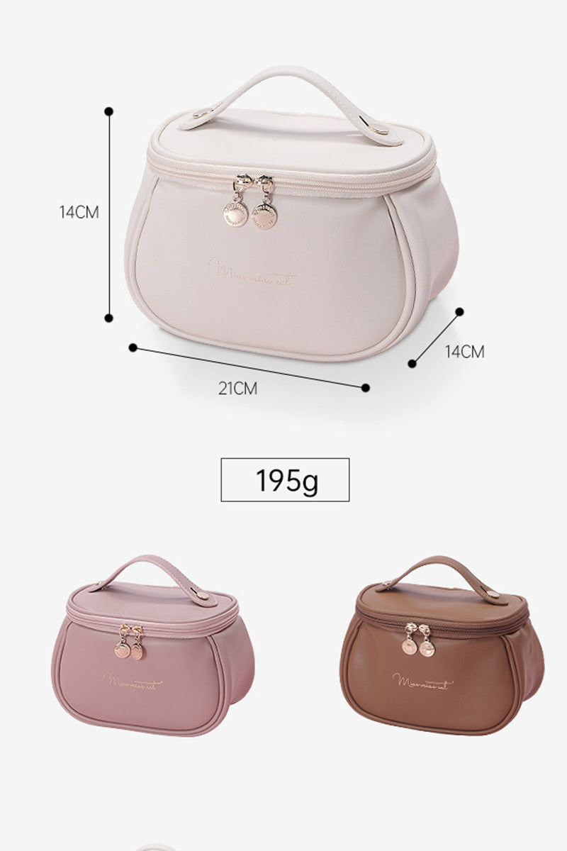 LETTER GRAPHIC PU MAKEUP BAG