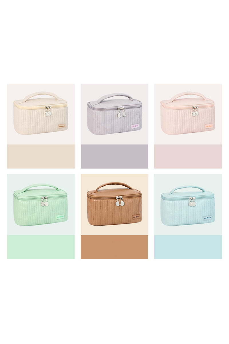 SOLID COLOR SQUARE MAKEUP BAG