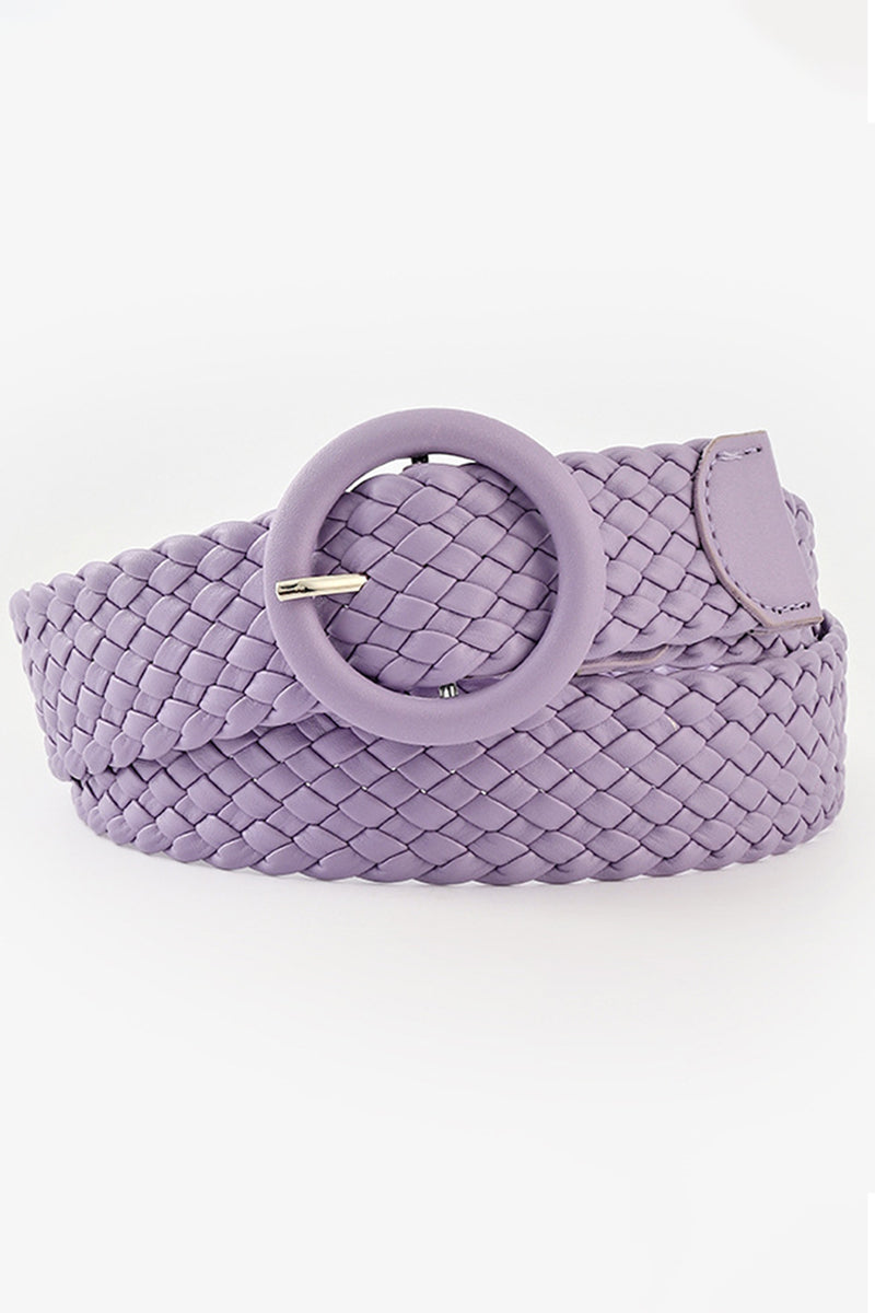 ROUND BUCKLE WOVEN BELT
