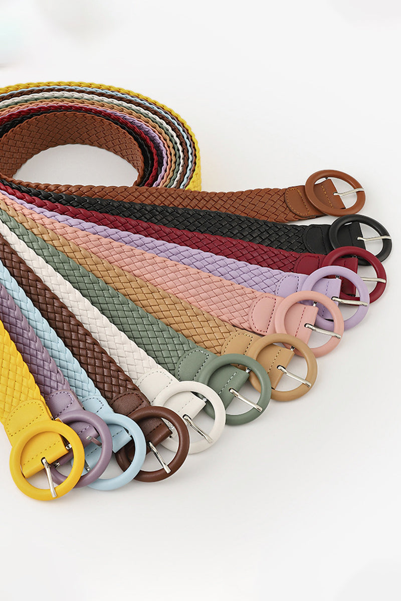 ROUND BUCKLE WOVEN BELT