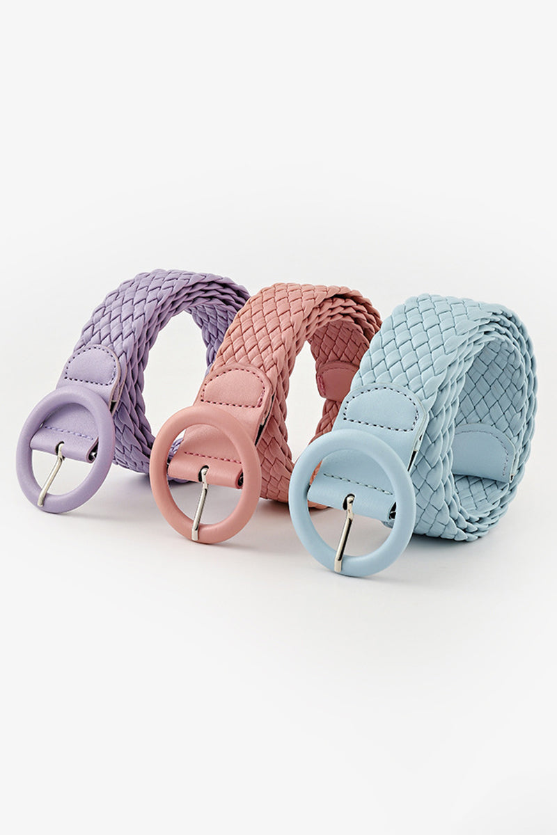 ROUND BUCKLE WOVEN BELT