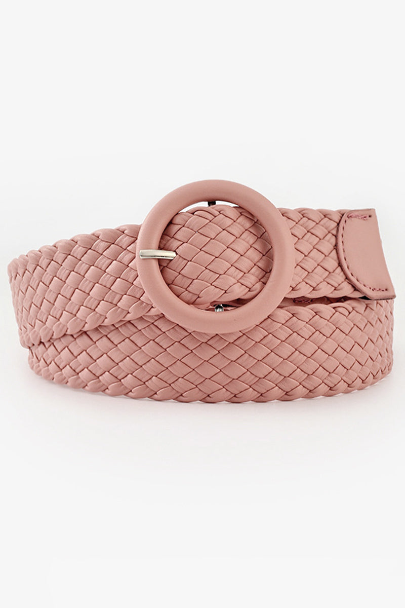 ROUND BUCKLE WOVEN BELT
