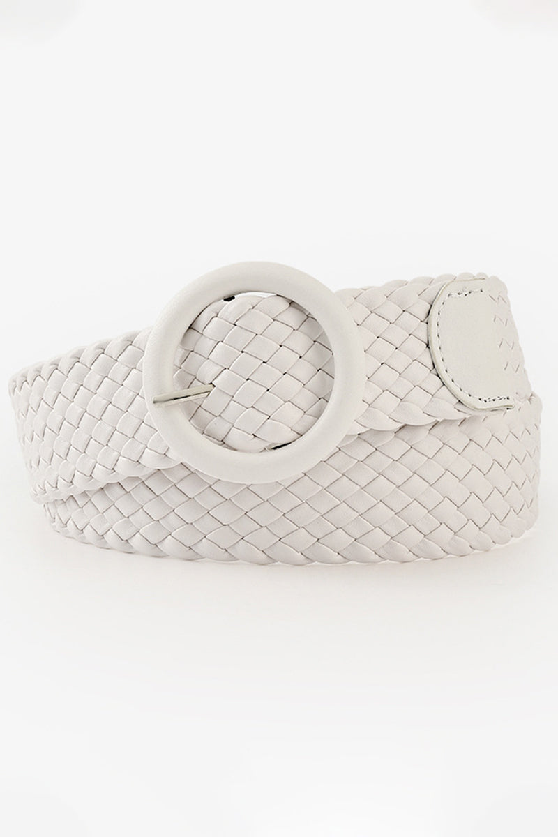 ROUND BUCKLE WOVEN BELT