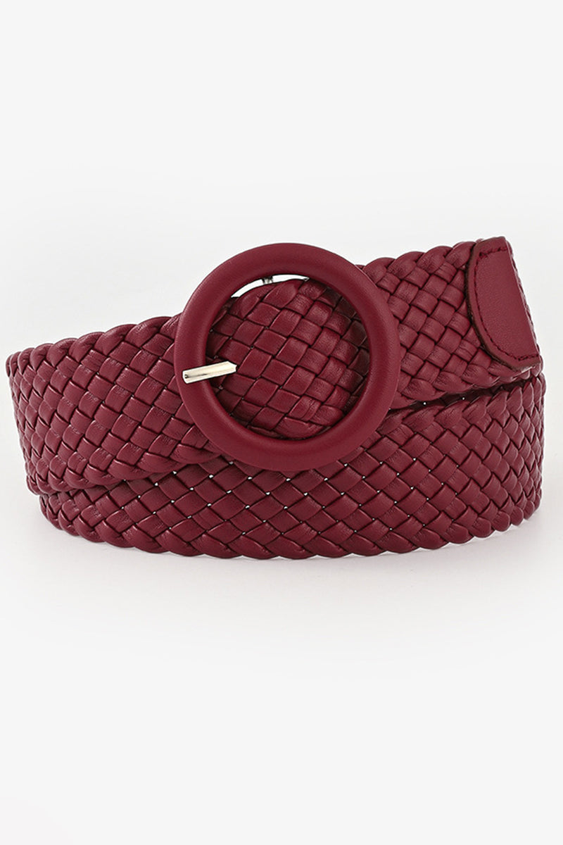 ROUND BUCKLE WOVEN BELT