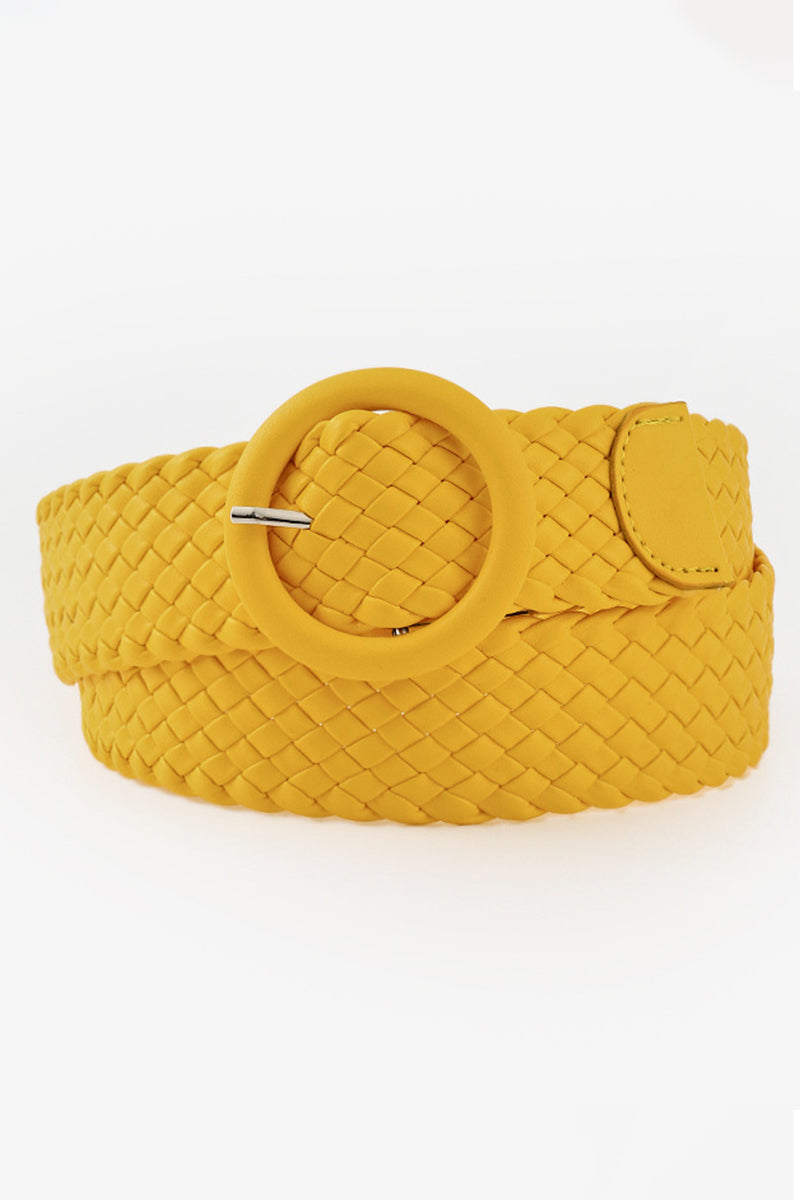 ROUND BUCKLE WOVEN BELT