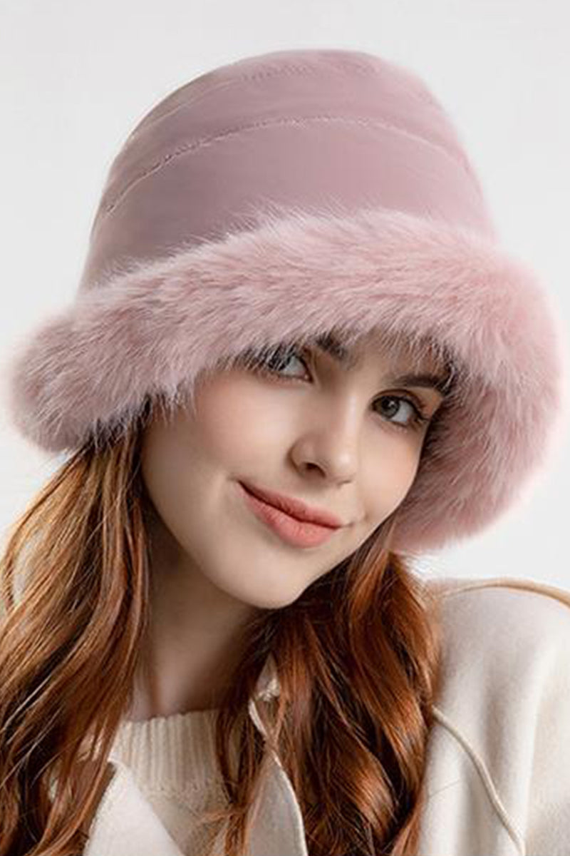 WOMEN WINTER FASHION PLUSH BUCKET HAT
