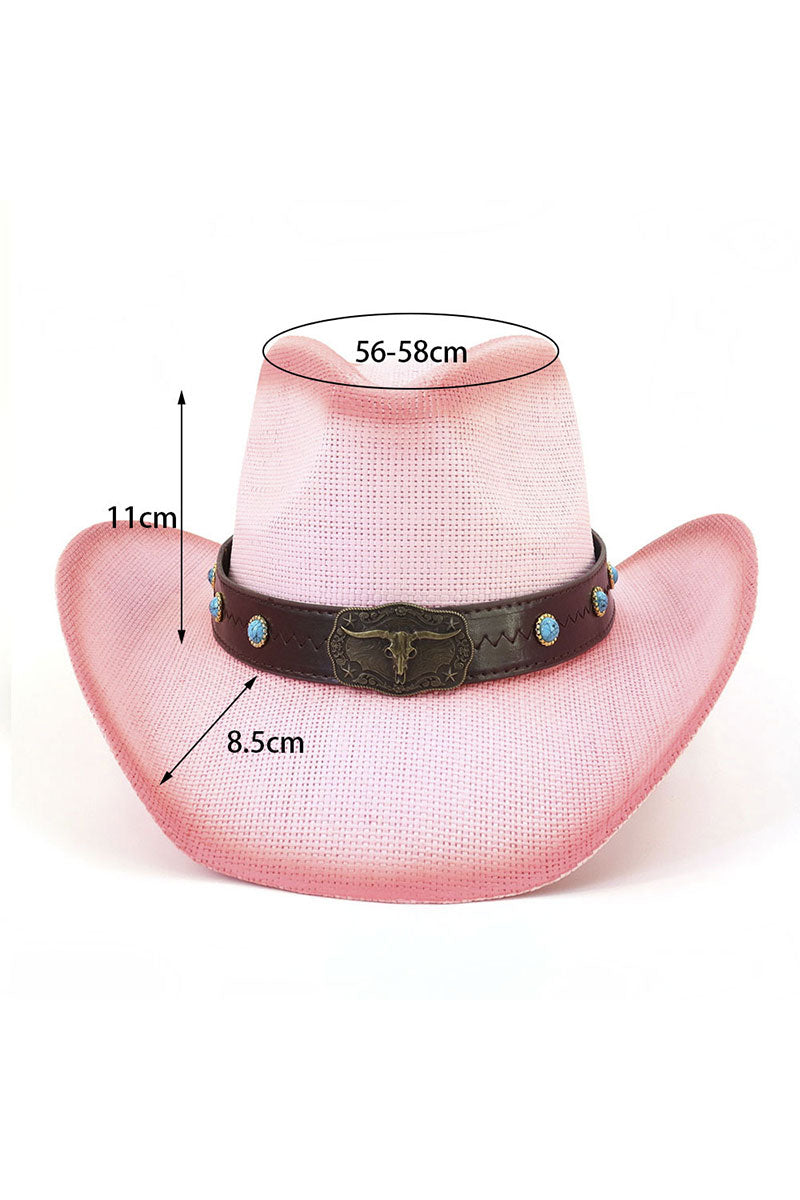 WOMEN WESTERN COWBOY JAZZ STRAW HAT