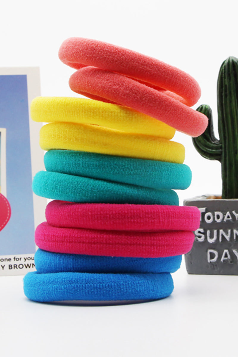 THICK SEAMLESS HAIR BANDS, 10PCS SIMPLY HAIR TIES PONYTAIL HOLDERS HEADBAND, 10PCS PER 1 PACK