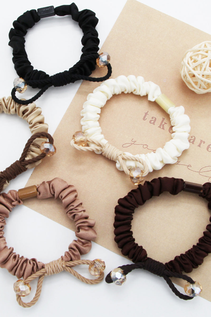 WOMEN BOW RUBBER BAND HAIR SCRUNCHIES