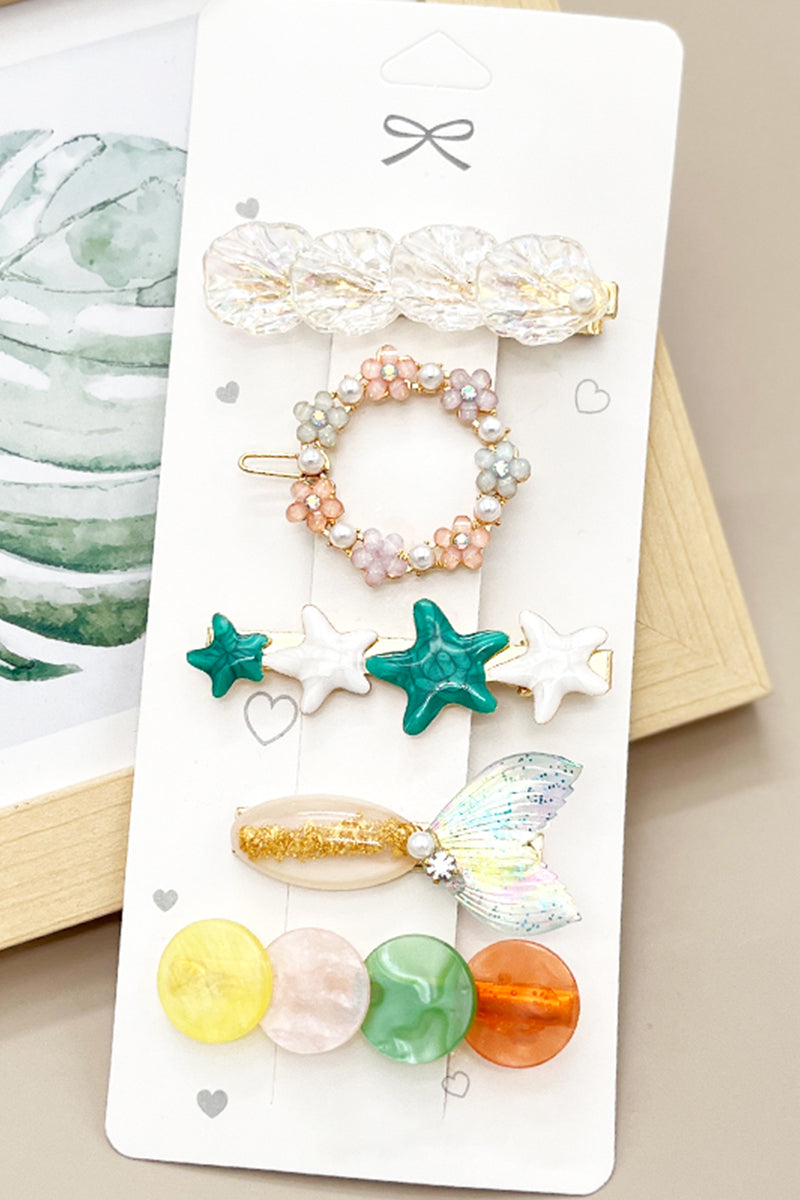 FAUX PEARL DECOR HAIR CLIP, 6PCS PER 1 PACK