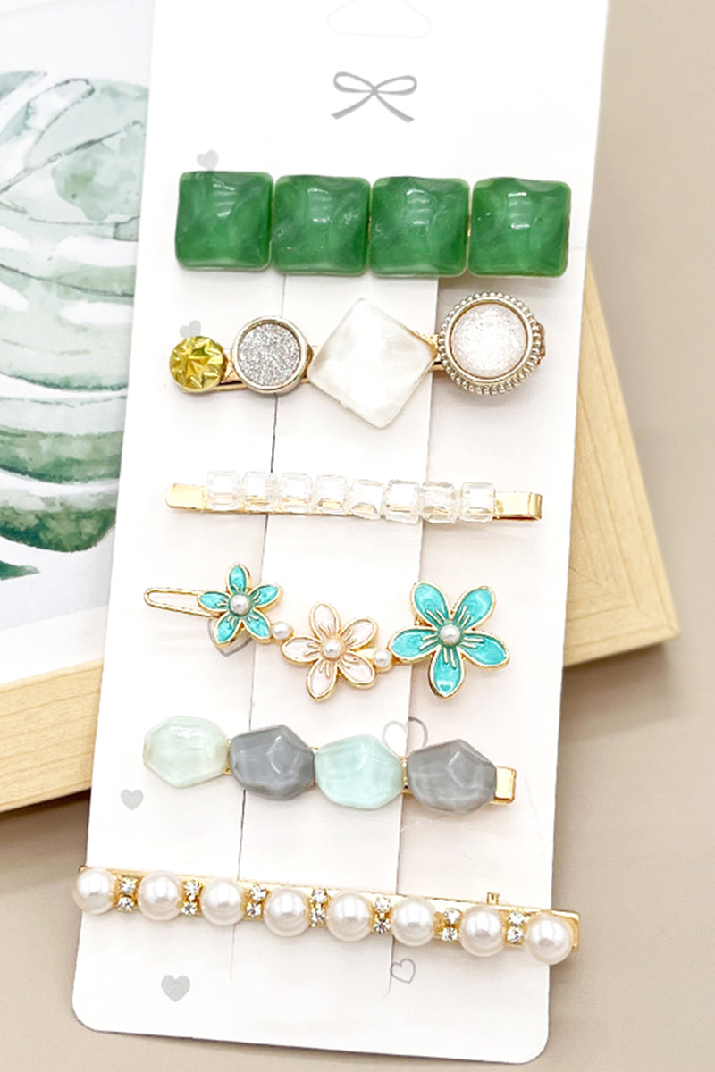 FAUX PEARL DECOR HAIR CLIP, 6PCS PER 1 PACK