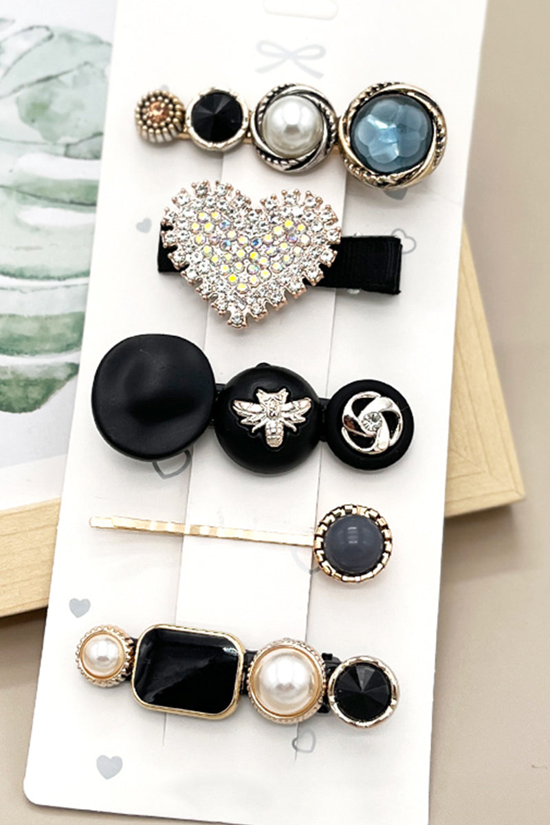 FAUX PEARL DECOR HAIR CLIP, 5PCS PER 1 PACK