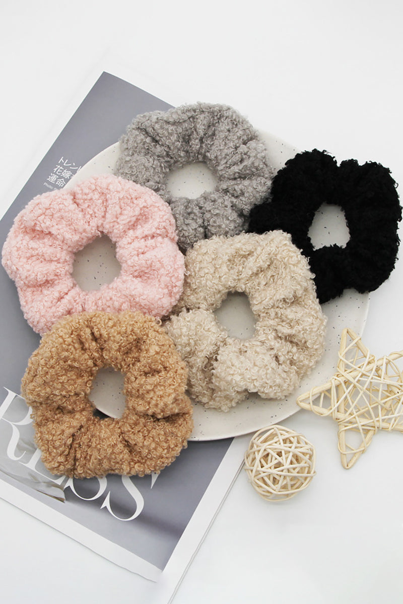 5PCS SOLID COLOR FLUFFY SCRUNCHIE