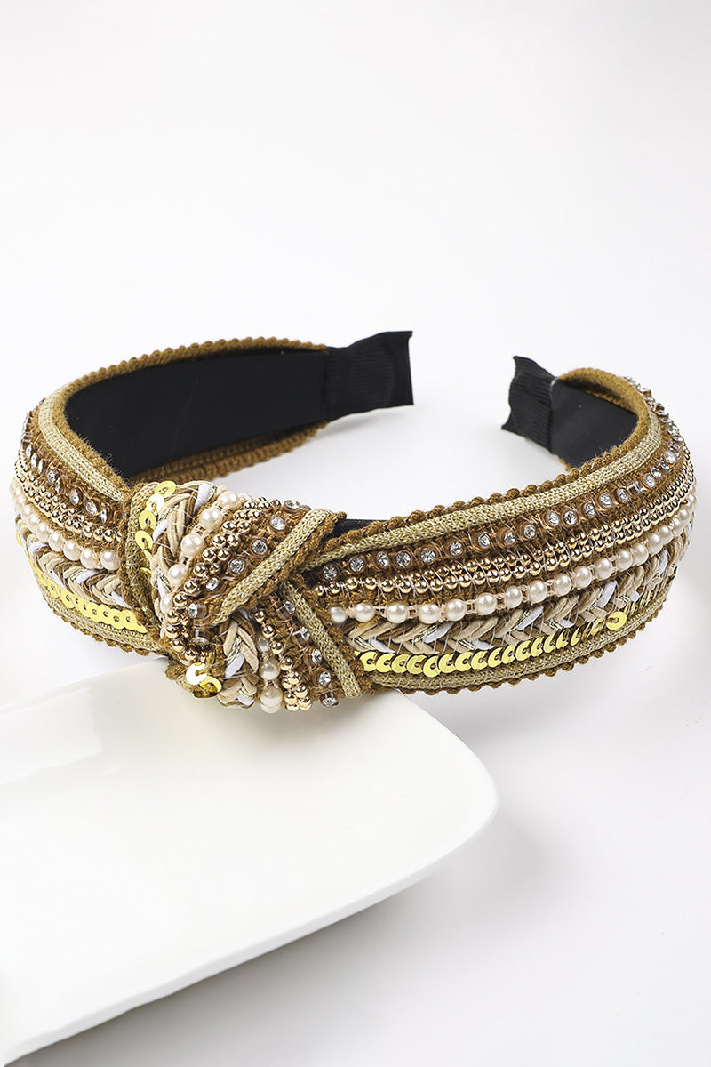 FAUX PEARL & RHINESTONE DECOR HEADBAND