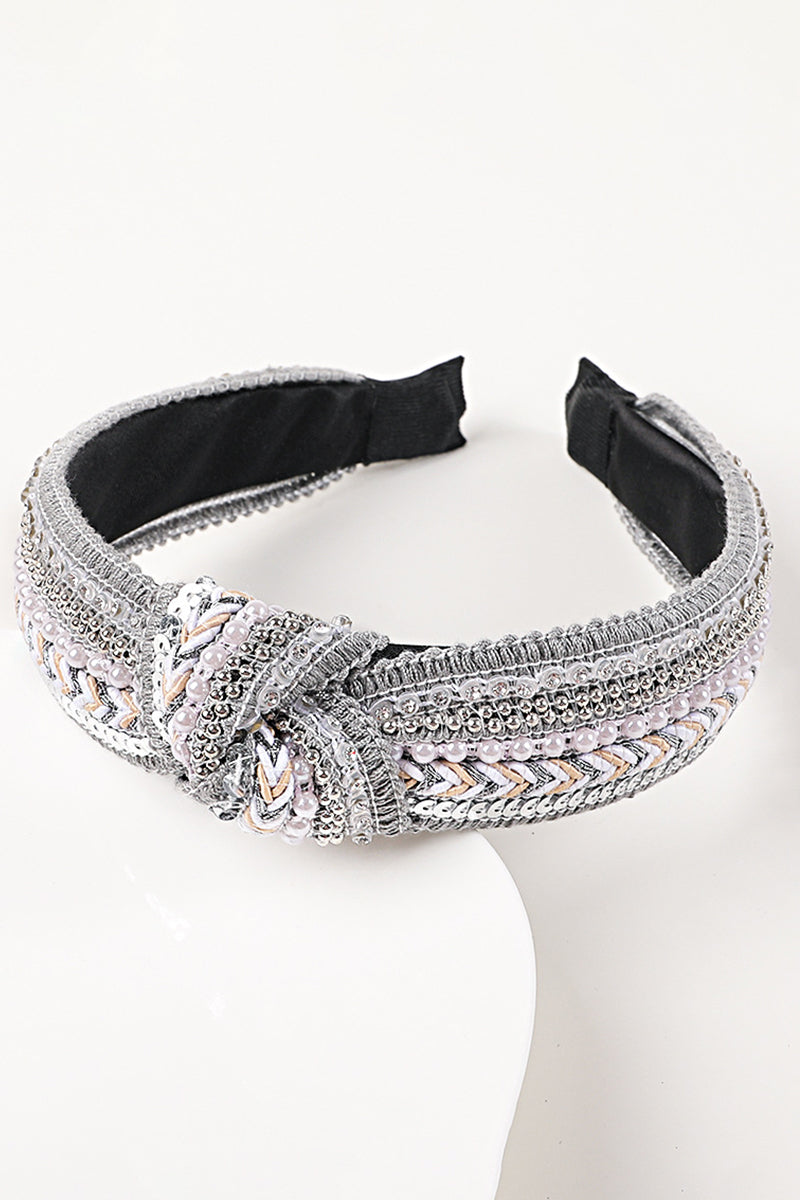 FAUX PEARL & RHINESTONE DECOR HEADBAND
