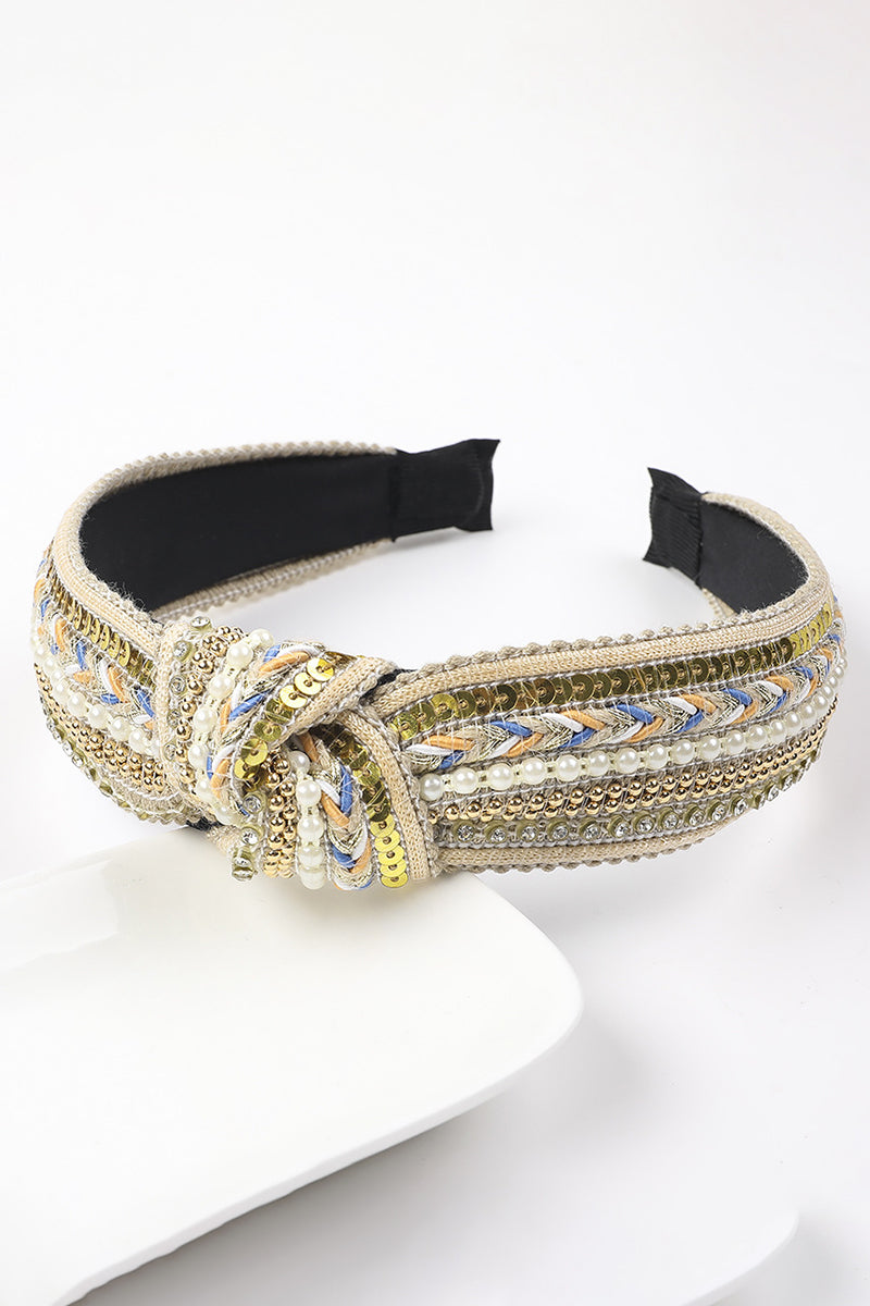 FAUX PEARL & RHINESTONE DECOR HEADBAND