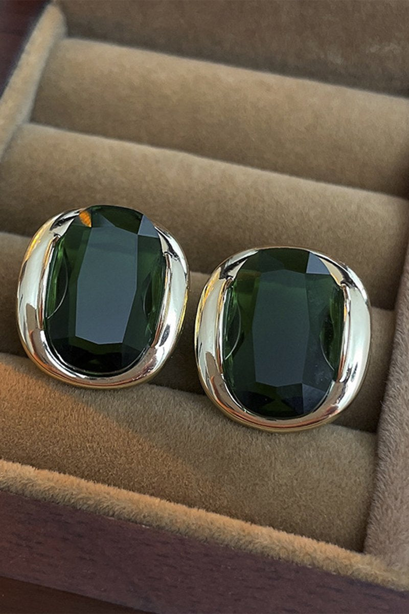 GREEN ZIRCON STUD EARRINGS
