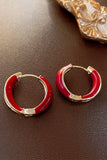 RED HOOP RING EARRINGS