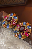 MULTICOLOR GEM DECKED EARRINGS