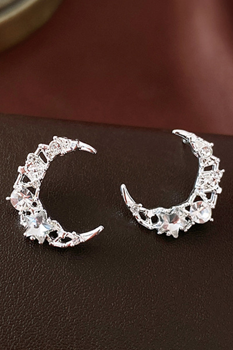 WOMEN SIMPLE AND SWEET ZIRCON MOON EARRINGS